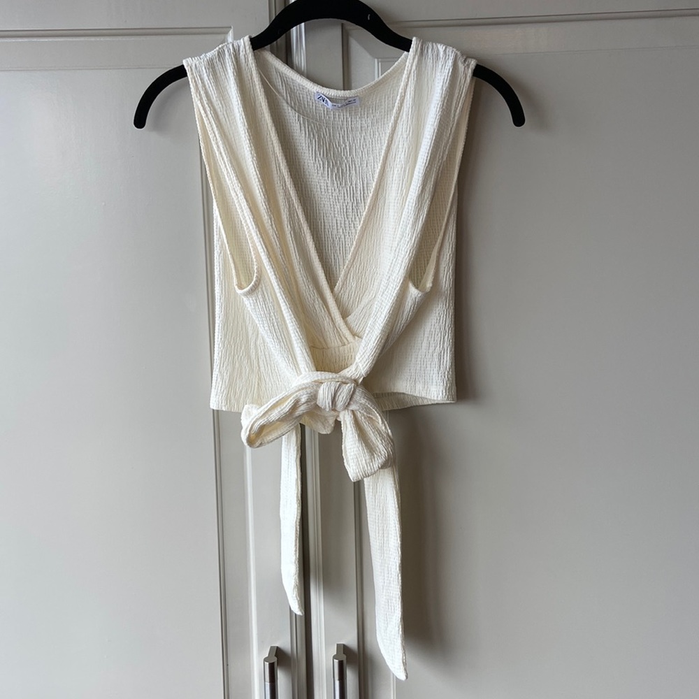 NWOT Zara • White Tie Tank Top